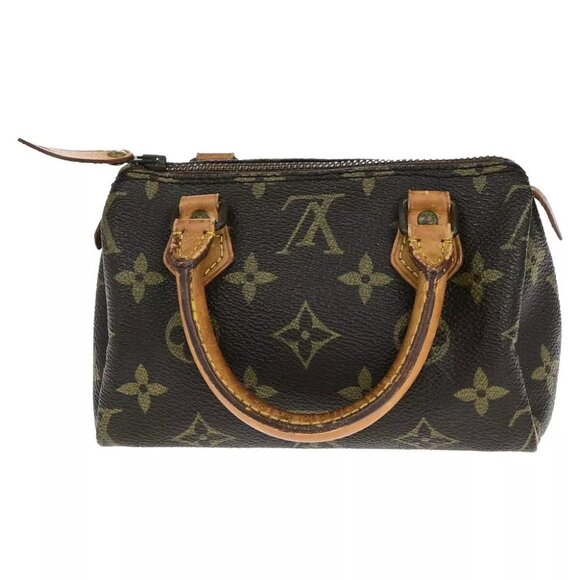 AUTHENTICITY GUARANTEED LOUIS VUITTON Mini Speedy Hand Bag Monogram Leather - Picture 3 of 14